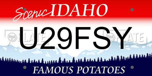 U29FSY Idaho License Plate
