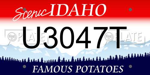 U3047T Idaho License Plate