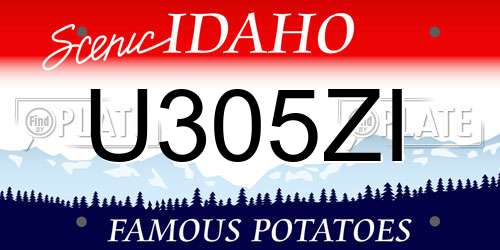 U305ZI Idaho License Plate