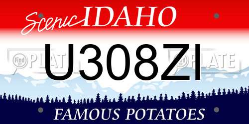U308ZI Idaho License Plate