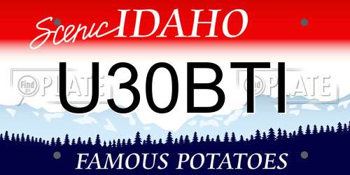 U30BTI Idaho License Plate