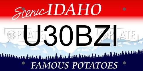 U30BZI Idaho License Plate