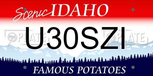 U30SZI Idaho License Plate