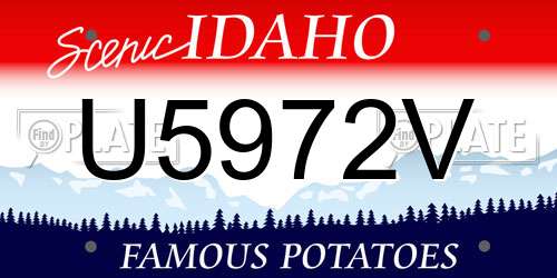 U5972V Idaho License Plate