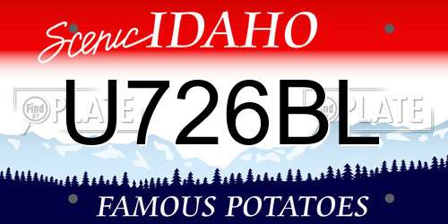U726BL Idaho License Plate