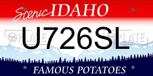 U726SL Idaho License Plate