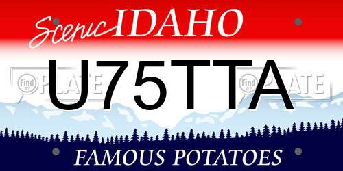 U75TTA Idaho License Plate