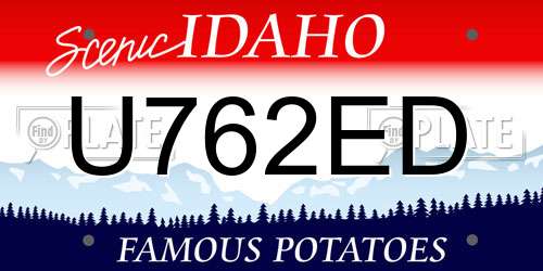U762ED Idaho License Plate