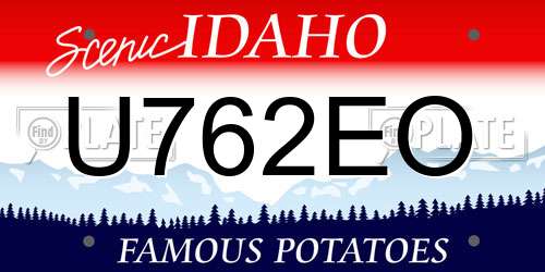 U762EO Idaho License Plate