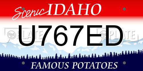 U767ED Idaho License Plate