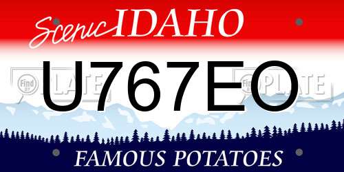U767EO Idaho License Plate
