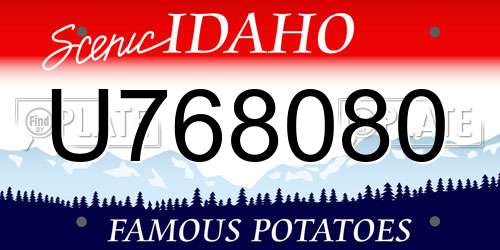 U768080 Idaho License Plate