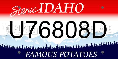 U76808D Idaho License Plate
