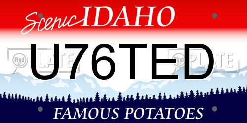 U76TED Idaho License Plate