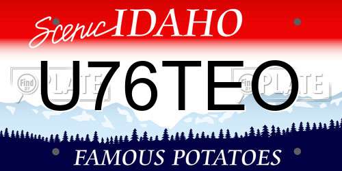 U76TEO Idaho License Plate