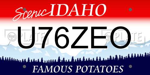 U76ZEO Idaho License Plate