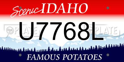 U7768L Idaho License Plate