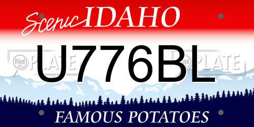 U776BL Idaho License Plate