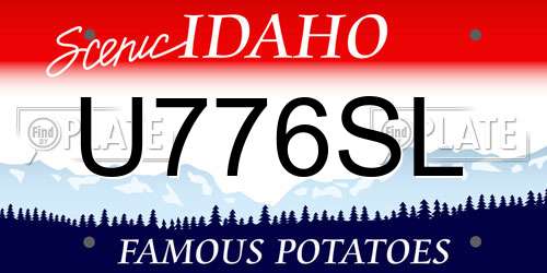 U776SL Idaho License Plate