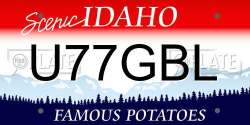 U77GBL Idaho License Plate