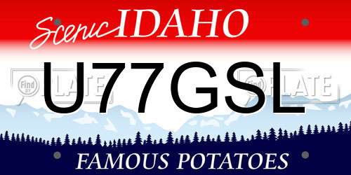 U77GSL Idaho License Plate