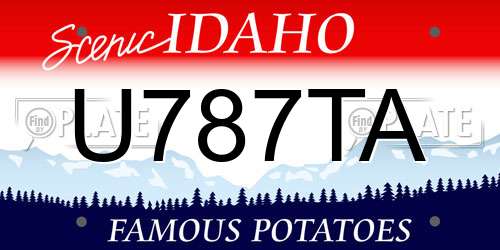 U787TA Idaho License Plate