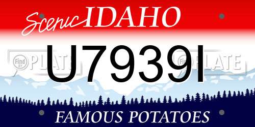 U7939I Idaho License Plate