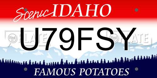U79FSY Idaho License Plate