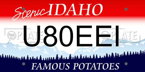 U80EEI Idaho License Plate