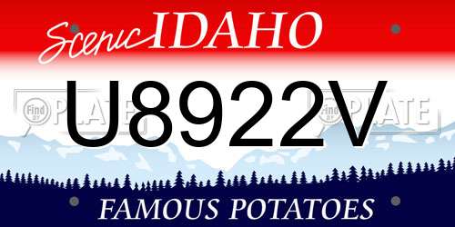 U8922V Idaho License Plate