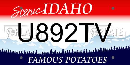 U892TV Idaho License Plate