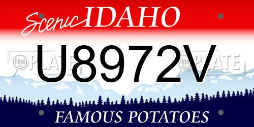 U8972V Idaho License Plate