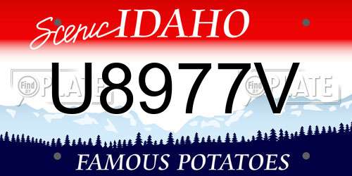U8977V Idaho License Plate