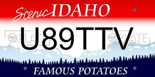 U89TTV Idaho License Plate
