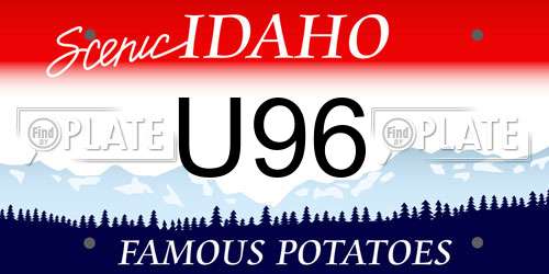 U96 Idaho License Plate