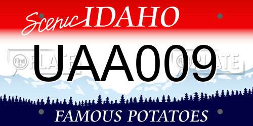 UAA009 Idaho License Plate