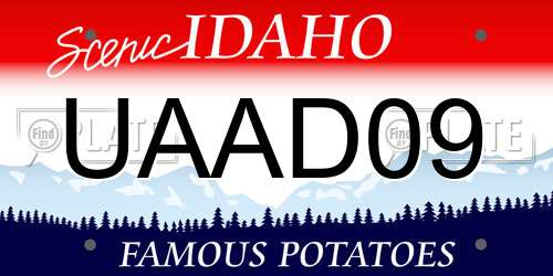 UAAD09 Idaho License Plate