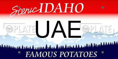 UAE Idaho License Plate