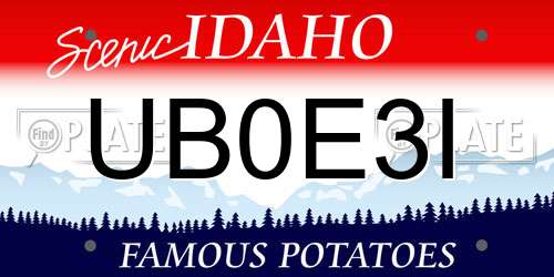 UB0E3I Idaho License Plate