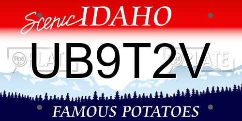 UB9T2V Idaho License Plate