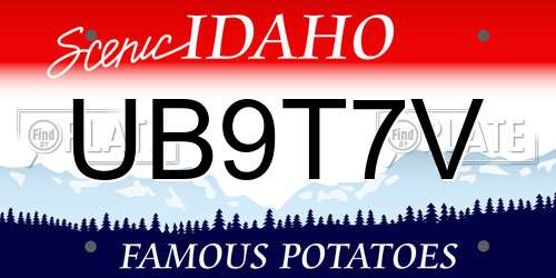 UB9T7V Idaho License Plate