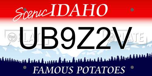 UB9Z2V Idaho License Plate