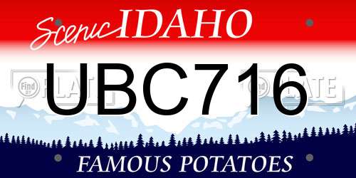 UBC716 Idaho License Plate