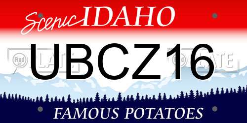 UBCZ16 Idaho License Plate