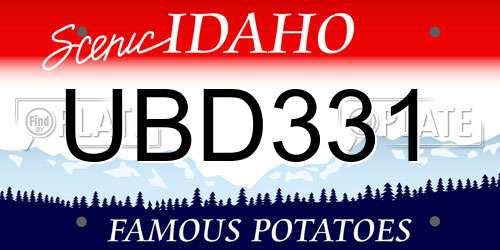 UBD331 Idaho License Plate
