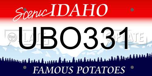 UBO331 Idaho License Plate