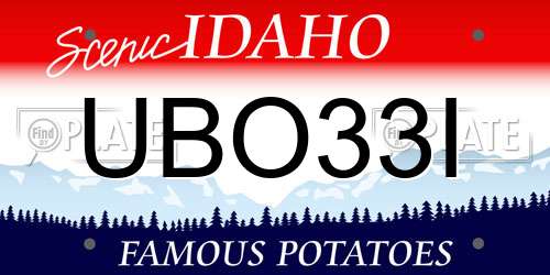 UBO33I Idaho License Plate