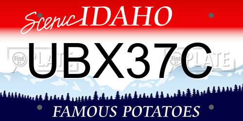 UBX37C Idaho License Plate