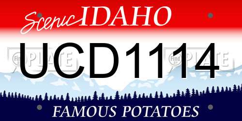 UCD1114 Idaho License Plate