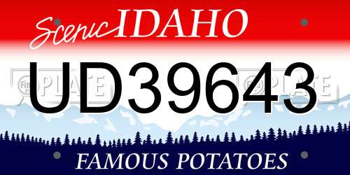 UD39643 Idaho License Plate